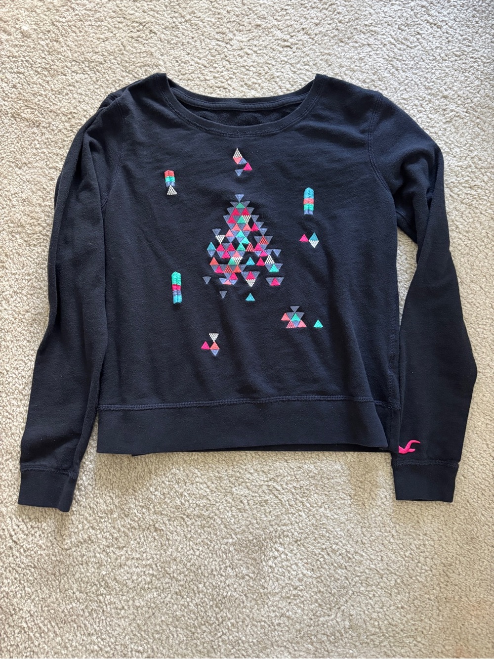 Hollister Geometric Embroidered Sweatshirt